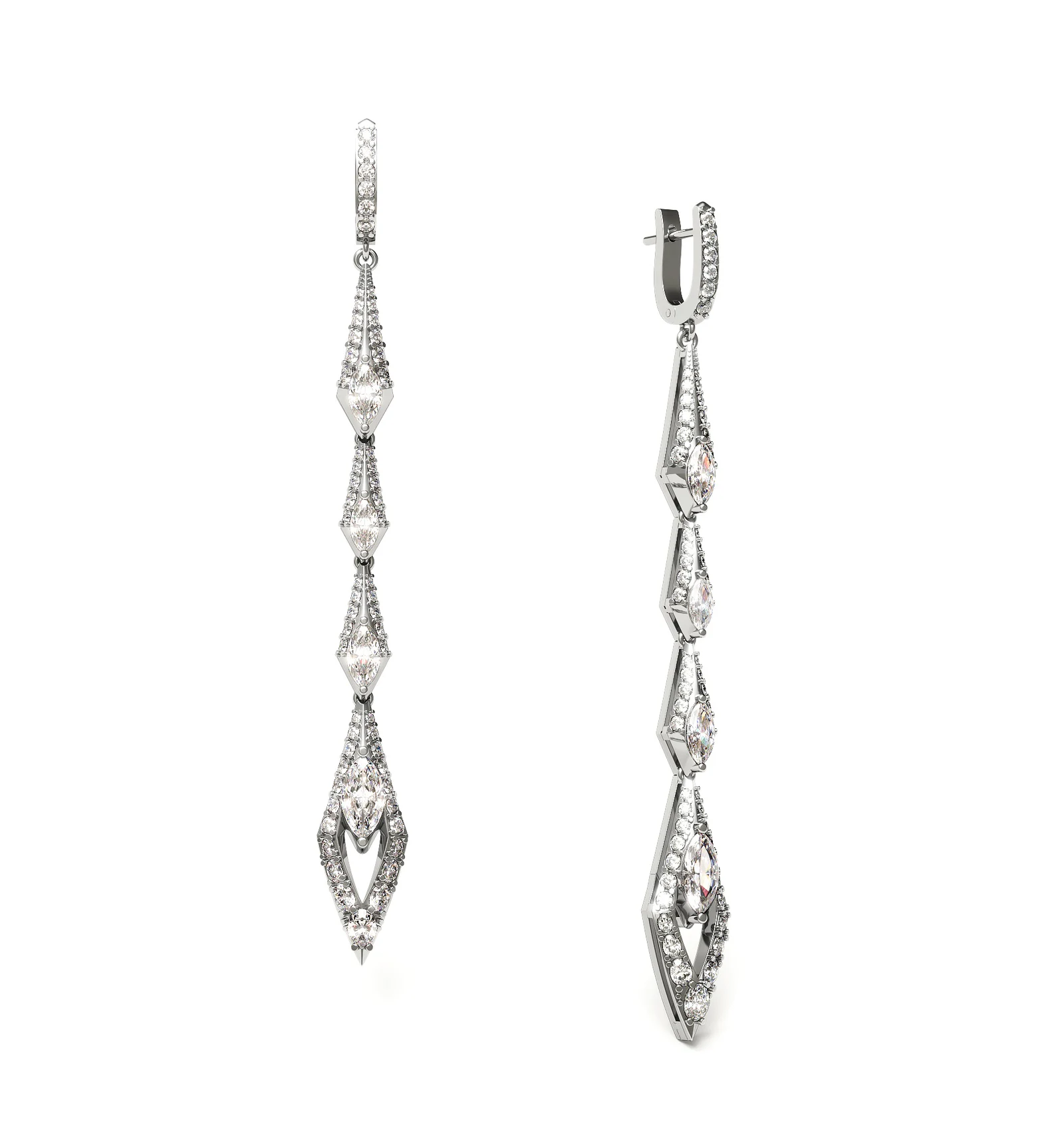 Long chain earrings with diamond set image 1