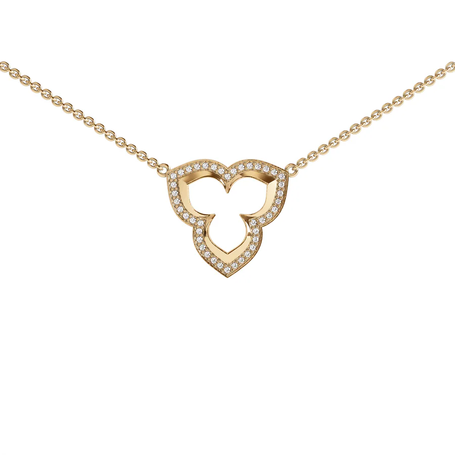 Pendant necklace in gold with diamonds