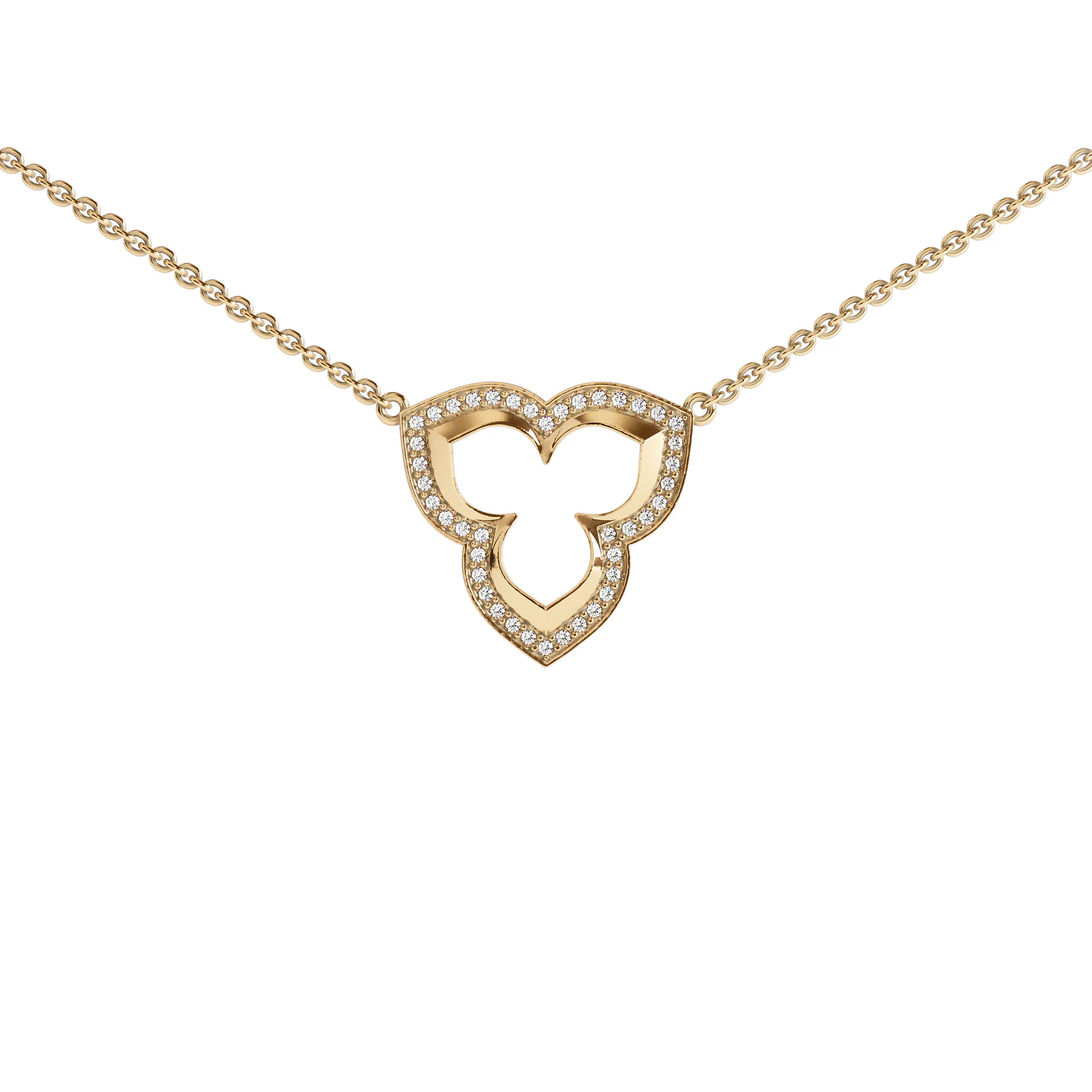 Pendant necklace in gold with diamonds image 1