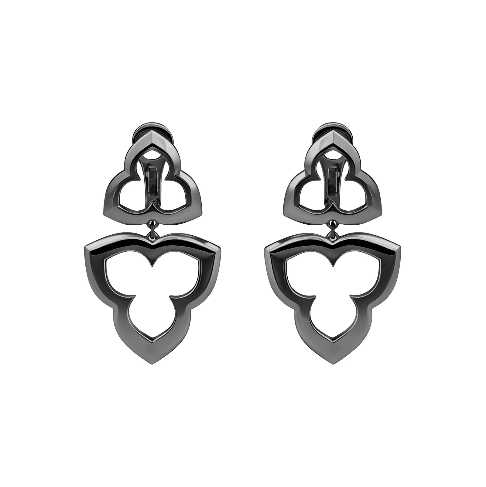 Large earrings in black gold image 1