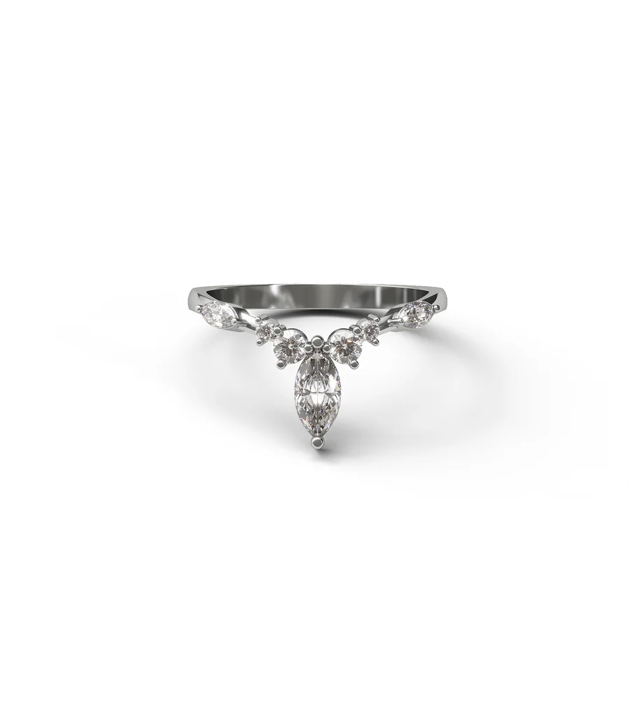 Beak ring with marquis stone