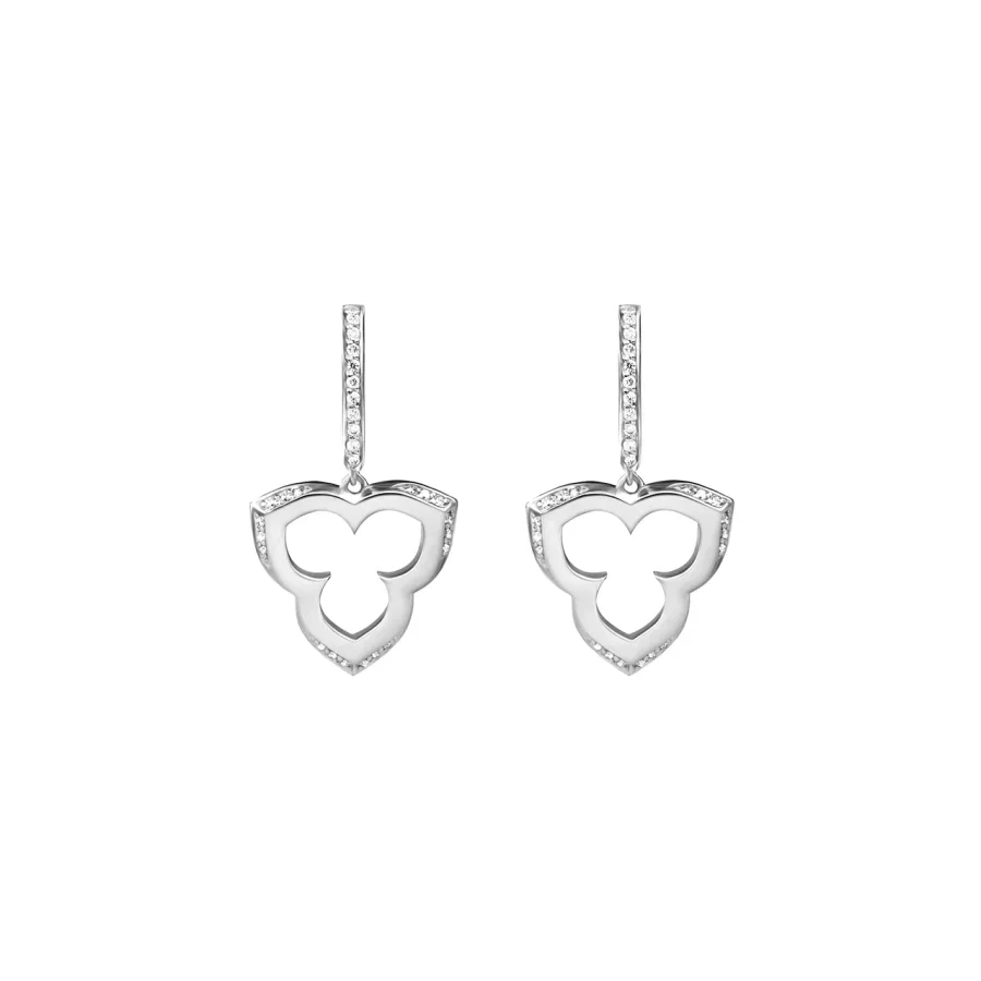 Pendant earrings in white gold with diamonds