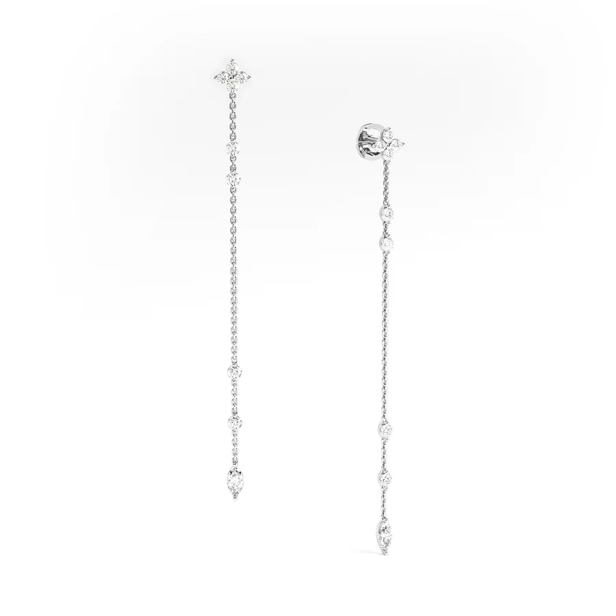 Dangle earrings with diamonds