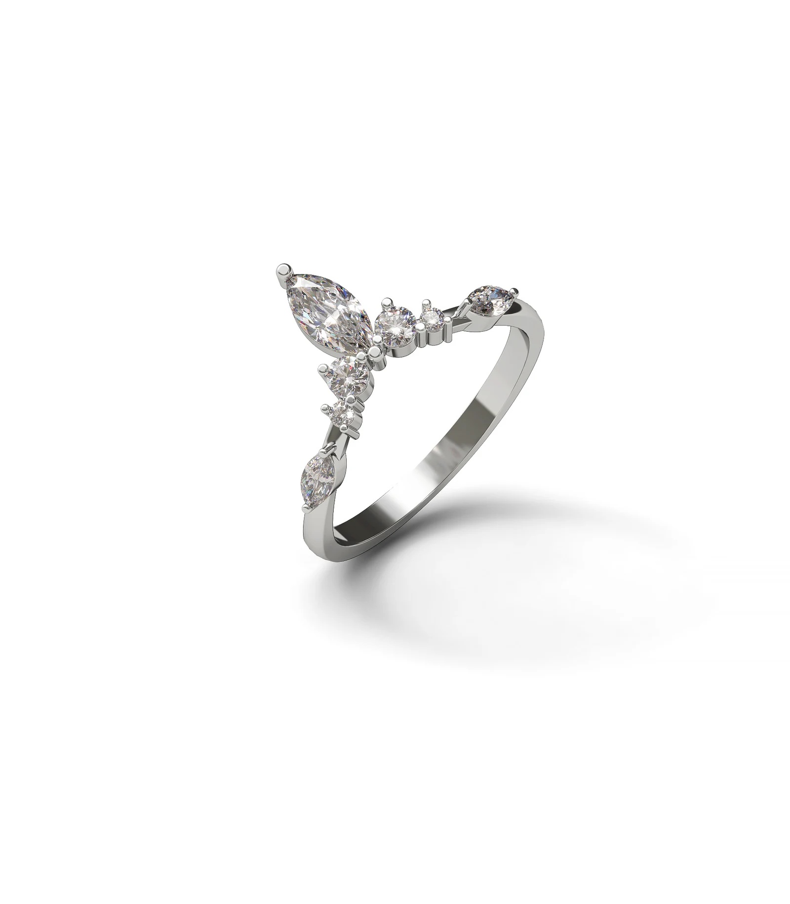 Beak ring with marquis stone image 2