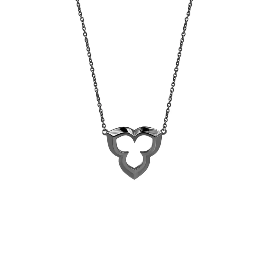 Pendant necklace in black gold with diamonds hover image