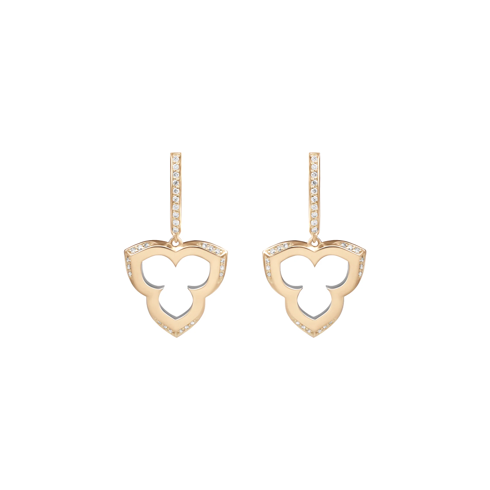 Pendant earrings in gold with diamonds image 1