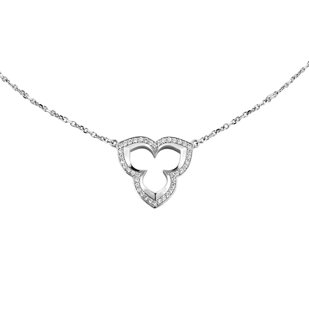 Pendant necklace in white gold with diamonds image 1
